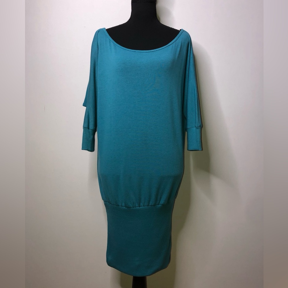 Charlotte Russe Teal Knit Midi Small Dress